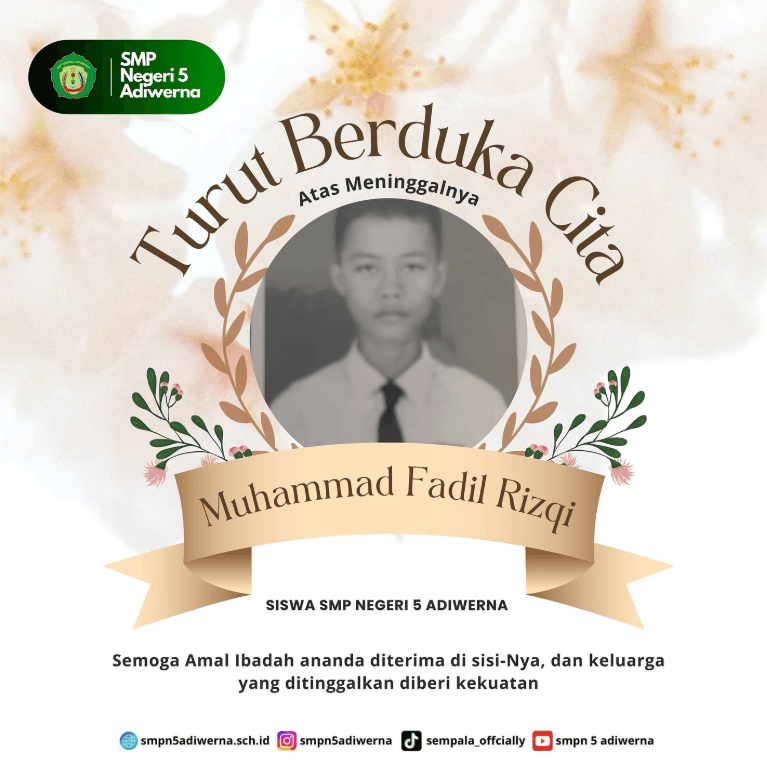 Keluarga besar SMP Negeri 5 Adiwerna turut berdukacita